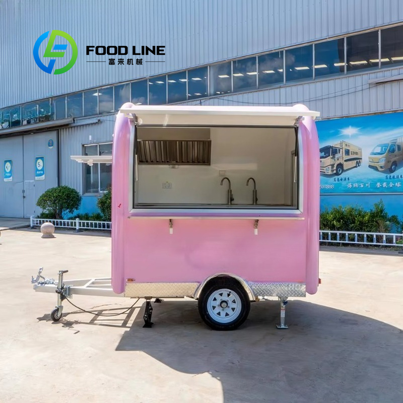 Commercial Kitchen Trailer - Maßgefertigter Vintage Pink Mini Food Trailer,