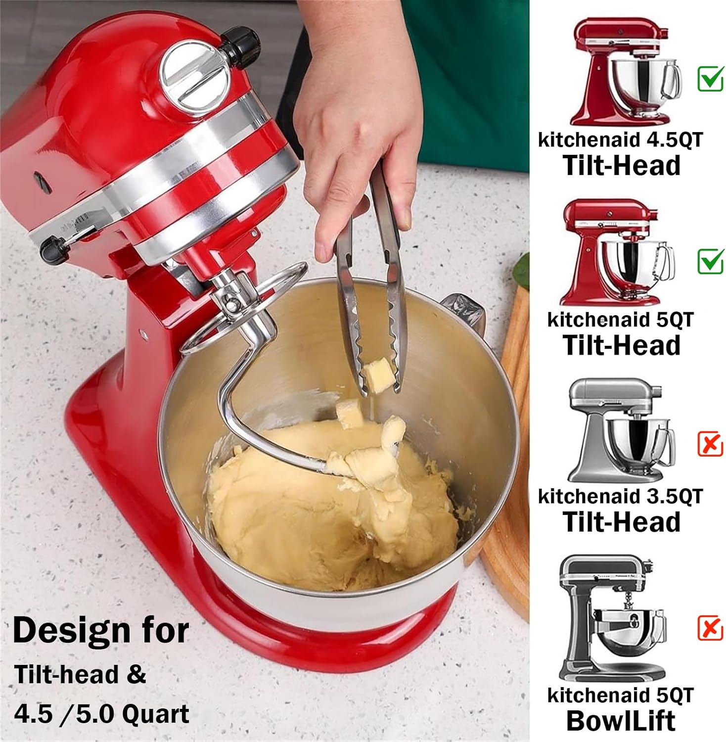 Edelstahl-Knethaken mit Feder  – Commercial Kitchenaid Bewertung und Preis