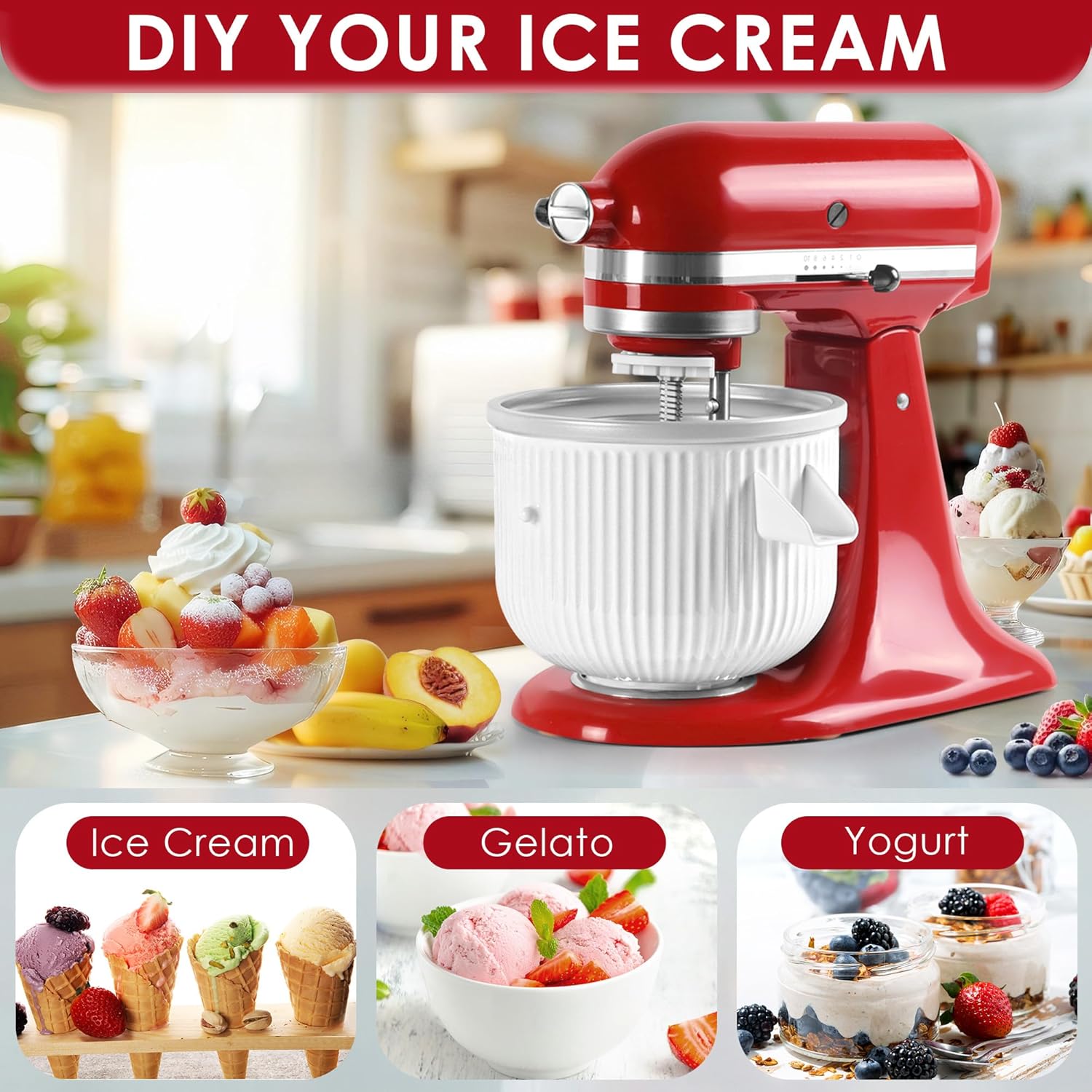 Eismaschinen-Aufsatz für Kitch – Commercial Kitchenaid Bewertung und Preis